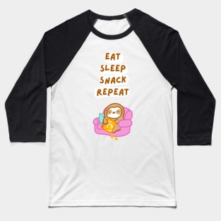 Eat Sleep Snack Repeat Sloth (Snack Ver.) Baseball T-Shirt